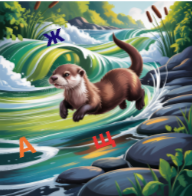 Илюстрация към приказката "Реката от думи" на Доналд Бисет.